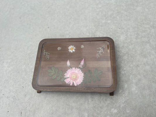 White Flower Resin Tray