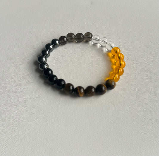 Tiger Eye and Obsidian Bracelet