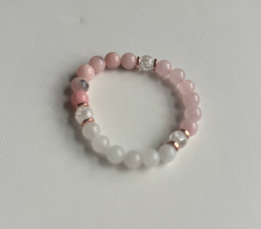 Rose Quartz and Pink Opal Bracelet