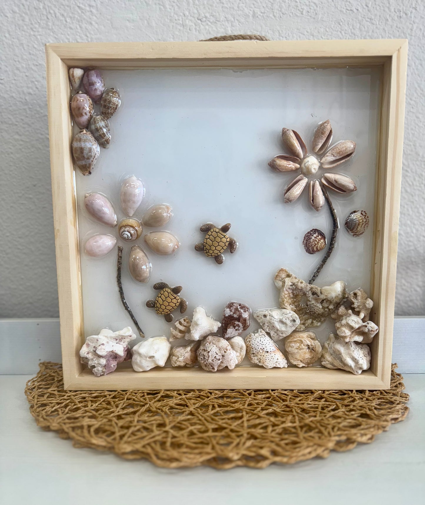 Seashell Art - Flowers on a Seashell Shore - LArge